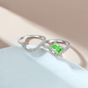 Custom Wholesaler Romantic Fine Jewelry Sparkling 925 Sterling <b>Silver</b> Emerald Cut Zircon Perfect Anniversary Engagement Party - Product Image 5