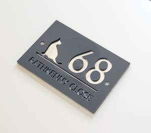 Letreros Personalizados con Número de Casa, Letrero con Logotipo de Casa de Perrito, Placas de Acrílico para Puerta de Negocio, Adecuado para Diversas Ocasiones - Product Image 1