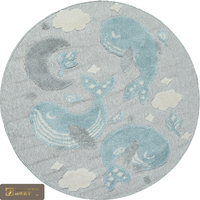 Tapis pour enfants LandScopeTech Premium Nordic, thème baleine, tissage Wilton, poils courts, écologique, sans COV, hypoallergénique, qualité Montessori