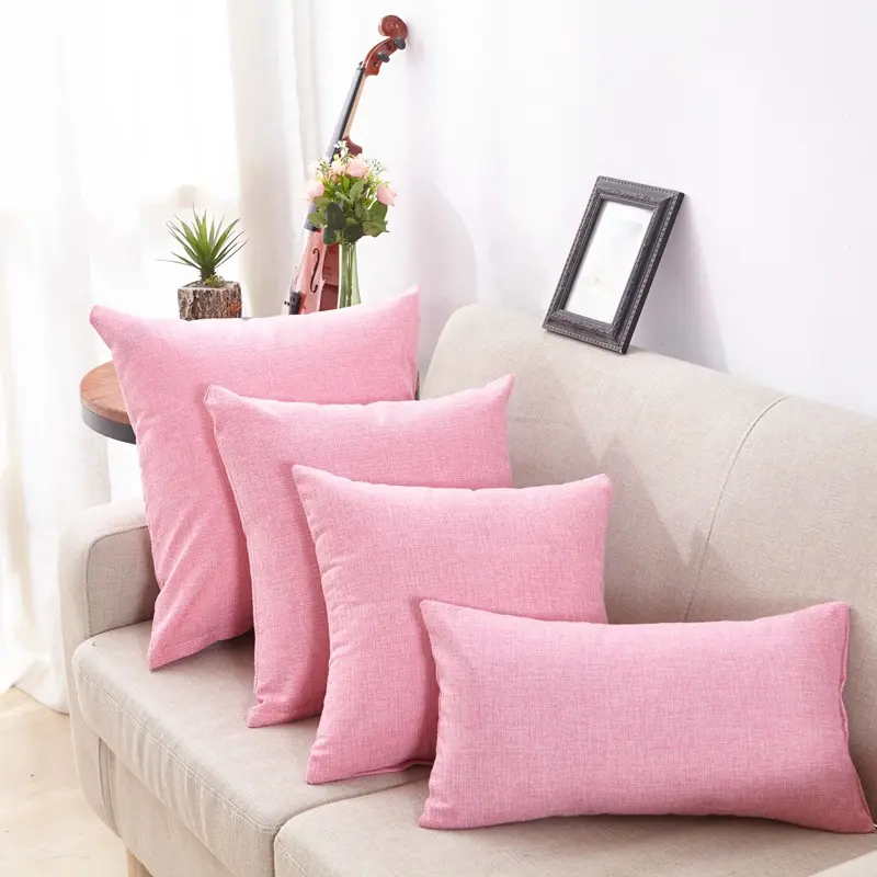 Cojines Flax Linen Decorative Throw Pillow Sofa Cushion For Home Decor