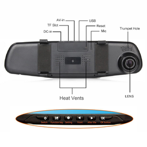 Bán Sỉ <span class=keywords><strong>Camera</strong></span> Hành Trình Xe Hơi Ống Kính Kép Full HD 4.3 P 1080 Inch Gương Chiếu Hậu <span class=keywords><strong>Camera</strong></span> Ghi Hình <span class=keywords><strong>DVR</strong></span> Cho Xe Hơi <span class=keywords><strong>Camera</strong></span> Hành Trình Có Cảm Biến G - Product Image 4