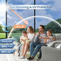 Kaca Film Reflektif Perak Perekat Sendiri 99% Anti UV, Isolasi Panas, Pengontrol Sinar Matahari, Privasi, Nano Keramik untuk Rumah