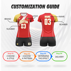 Tenues de volley-ball personnalisées respirantes pour hommes, femmes et équipes de club, sublimation noir et jaune, ensembles de maillots de volley-ball Wv80 - Product Image 3