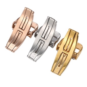 Bracelet de <span class=keywords><strong>montre</strong></span> en acier inoxydable avec fermoir papillon de luxe en or rose 16 mm 18 mm pour <span class=keywords><strong>montre</strong></span> Jaeger - Product Image 4
