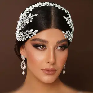 New Handmade Diamond-encrusted Headdress Stage Performance Hairband Rhinestone Pressed Hair Bridal Hair Accessories For Wedding