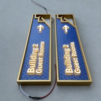 Signalisation directionnelle d'hôtel 3D personnalisée en acier inoxydable 304 avec éclairage LED, signalisation commerciale en acrylique, éclairage LED, numéro de chambre