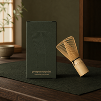 Boîte d'emballage personnalisée pour fouet à matcha, boîte en papier vert gaufré pour les outils de la cérémonie du thé japonaise