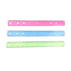 Regla Transparente Ecológica para Oficina, 3 Colores, Herramientas de Medición, Juego de Reglas Rectas de Plástico de 12 Pulgadas para Promoción - Product Image 1
