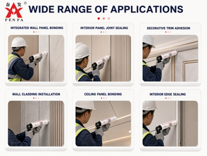 Sellador de Polímero MS de Alta Adhesión para Revestimiento de Paneles de Pared Interiores, Material Decorativo, Sin Necesidad de Imprimación, Certificado CE <span class=keywords><strong>CQM</strong></span> - Product Image 1