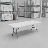 Table de formation pliante moderne en plastique HDPE pour l'extérieur, la salle à manger, l'école, l'hôtel et l'hôpital - Légère et résistante aux UV