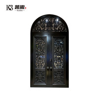 Puerta de Aluminio Estilo Arco con Ventanas Laterales, Aislamiento Térmico, Ignífuga, Insonorizada, Impermeable, Estilo Francés Europeo