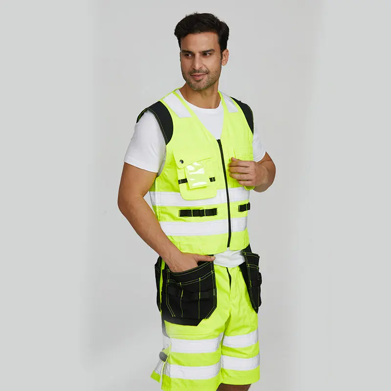 Toptan hi vis iş reflektör güvenlik giyim kış inşaat güvenlik yelek ceket