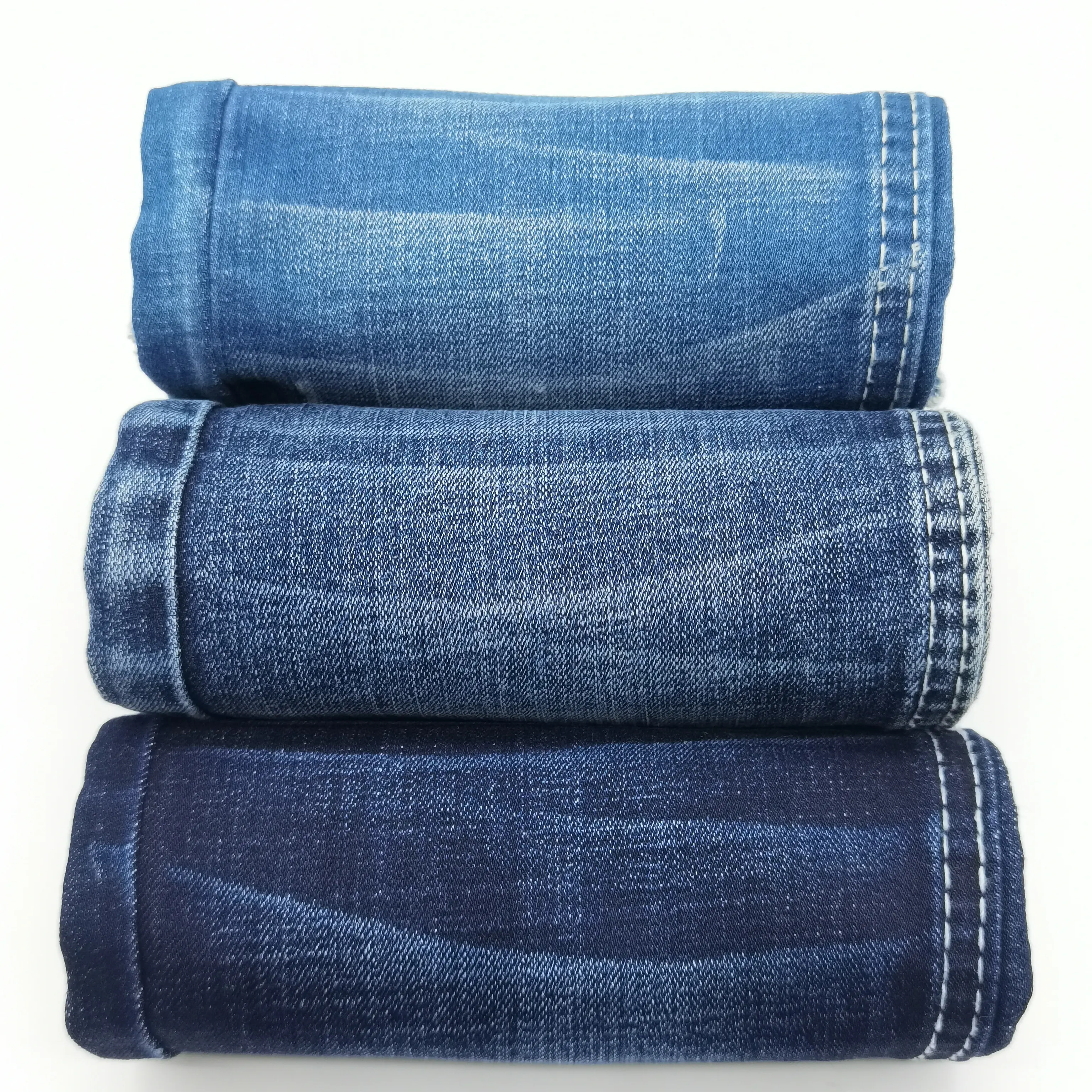 Good quality Yarn Dyed Recycled cotton yarn denim fabric high Stretch Denim Fabric