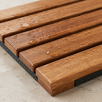 Tapis de bain antidérapant en bois d'acacia naturel, vente en gros, pour salle de bain, spa, douche, usage intérieur et extérieur