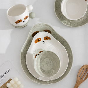 Cute Sloth Shaped Ceramic <b>Coffee</b> <b>Mug</b> Bowl and Plate Animal Ceramic Dinnerware <b>Set</b> - Product Image 5