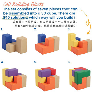 Foam Building <b>Blocks</b> High Density Sponge Toddler Climbing Crawling Stacking Toy Set 7 Pieces Geometric <b>Shape</b> Unisex Indoor Play - Product Image 3