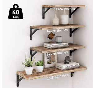 <span class=keywords><strong>Estantes</strong></span> <span class=keywords><strong>flotantes</strong></span> de madera para pared de diferentes tamaños para decoración de granja <span class=keywords><strong>en</strong></span> dormitorio, baño, sala de estar, almacenamiento de <span class=keywords><strong>cocina</strong></span> - Product Image 5