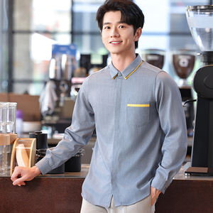 Chemises à manches longues pour serveurs de restaurant et d'hôtel, uniformes de serveurs, chemises unisexes pour serveurs - Product Image 6
