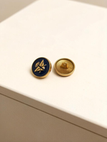 Bouton de jean en alliage de zinc de haute qualité, écologique, marque FR, à dos plat, imitation émail cloisonné, placage or sous vide, motif vintage