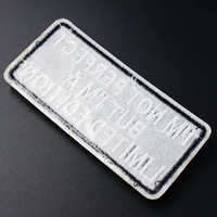 Patch brodé tactique rectangulaire en tissu avec lettres anglaises 3D, thermocollant et auto-agrippant