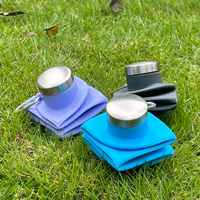 Bouteille d'Eau Pliable OUYADA en Silicone sans BPA, Réutilisable pour Sports de Plein Air, Voyage, Gym, Camping, Randonnée