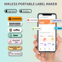 AiYin D11 Printer Mini Nirkabel Hitam Putih Portabel 203dpi Gulungan Kertas Thermal untuk Label Stiker Konektivitas Nirkabel