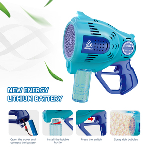 Verano al aire libre juguete pistolas de burbujas Blaster Bubbles Maker soplador máquina con recarga de solución de burbujas - Product Image 4