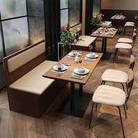 Ensemble de table et de chaises de restaurant en bois massif, style industriel rétro, personnalisable, pour usage commercial