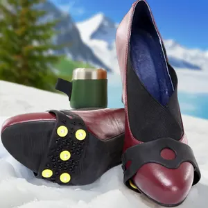 2023 Neueste Design Fabrik Großhandel Gummi Anti-Rutsch-Schneeschuhe Edelstahl Eis griffe Schuhe CE-zertifizierter Fersen schutz