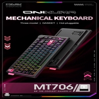 Clavier sans fil ONIKUMA MT706 81 touches avec axe satellite auto-développé, double commande et bouton de volume, clavier mécanique