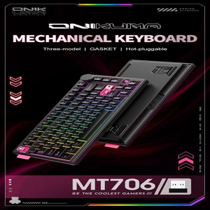 Clavier sans fil ONIKUMA MT706 81 touches avec axe satellite auto-développé, double commande et bouton de <span class=keywords><strong>volume</strong></span>, clavier mécanique - Product Image 2