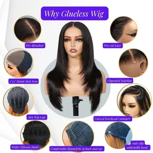 Layer Haircut 7x5 HD Peruvian Lace Front Wig Brazilian Swiss Closure Lace Frontal Straight Human Hair Wigs For Black Women