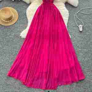 Vestido Midi Casual de Verano para Mujer, Estilo Túnica Romana Tejida, Corte A, Sin Mangas, Cintura Imperio, Malla 3D Transpirable - Product Image 3