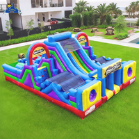 Parcours d'obstacles combiné gonflable 18.3x5.7x6.5m personnalisé