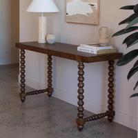 Table console en bois massif de style rétro américain, table d'entrée de style français avec un vieux luxe léger pour le salon