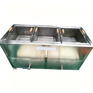 Machine à blanchir les légumes en acier inoxydable avec trois bacs et tuyau de vidange - Product Image 2