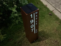 Lettres lumineuses personnalisées, panneau solaire, numéro de maison lumineux sur poteau carré, panneau lumineux pour porte d'entrée extérieure