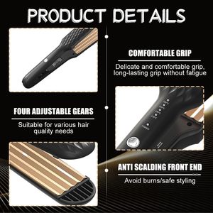 Lisseur et boucleur de cheveux électrique LED professionnel portable avec chauffage rapide pour usage domestique et en camping-car - Product Image 2
