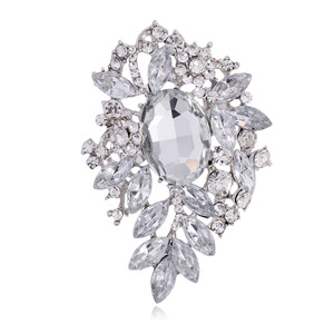 Broche en alliage écologique, style royal, exquise, en filigrane, avec émeraudes, rubis, strass et cristaux multicolores - Product Image 3