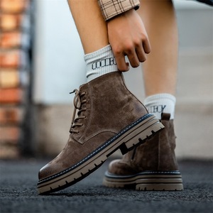 2026 New Design Genuine <b>Leather</b> Ankle Custom Logo Casual <b>Work</b> Outdoor Hiking Shoes Lace-Up Platform Breathable Autumn Winter - Product Image 5