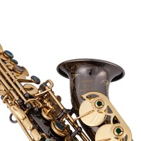 Black Nickel Gold Curved Eb Soprano Saxophone Brass Wind Instrument BB Tone Adjustable Professional Performance Student Band