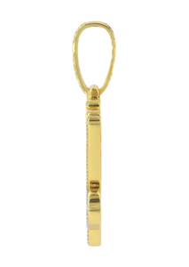 Collier pendentif en or massif avec moissanite, au design classique hip-hop et à l'éclat brillant - Product Image 2