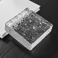 Bloc de verre 150x150x50mm, carré, solide, effet cristal de glace, pour décoration murale de bar, prix usine en gros