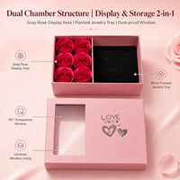 Boîte cadeau pour bijoux en forme de rose avec couvercle fenêtré et plateau floqué OEM ODM FSC BRC FDA Cadeaux de festival MOQ500