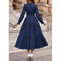 Vestido Maxi Elegante Personalizado para Mujer, Corte en A, Otoño 2025, para Invitadas de Boda, Manga Larga, Cuello en V, Diseño Fluido, Talla XS, con Bolsillos, para Fiestas, B0FCXZVJGX