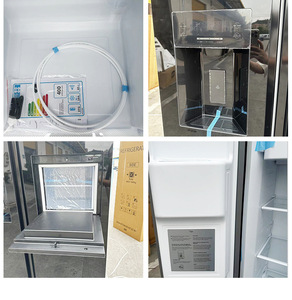 <span class=keywords><strong>Réfrigérateur</strong></span> en acier inoxydable à double <span class=keywords><strong>porte</strong></span> côte à côte noir <span class=keywords><strong>Distributeur</strong></span> d'eau pour machine à glaçons Capacité de 613L Installation portable Français - Product Image 6