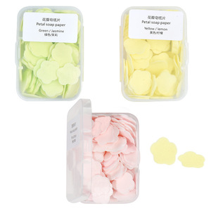 Petal Soap Paper Disposable Hand Soap Sheets Green Jasmine Pink Rose Yellow Lemon Portable Travel Size - Product Image 5