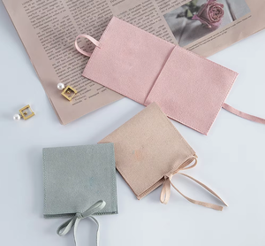 Bolsa de Joyería de Microfibra Personalizada con Anillo para Pendientes y Collares, Logotipo Impreso, Embalaje de Joyería Multiusos - Product Image 4