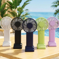 Ventilateur portable USB rechargeable 2000 mAh, 3 vitesses, autonomie 6-8 heures, support de téléphone intégré pour bureau et extérieur