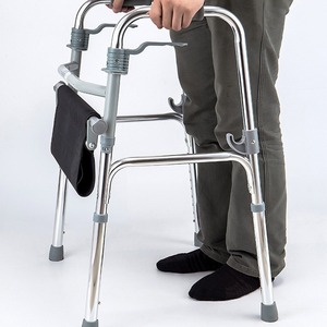 Healthy <b>Folding</b> <b>Walker</b> With Seat Cushion Non Slip Four Legged For Elderly And Disabled - Product Image 1
